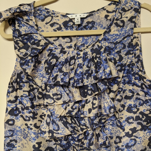 CAbi silk tank top with cascading ruffle - Picture 4 of 7